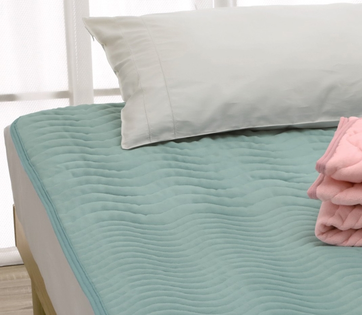 ROMANCE 蓄熱わた入り パイル綿100% 敷きパッド シングル グリーン 31359370｜寒さ対策 シンプル 敷パッド 綿100% 蓄熱保温 洗濯可能 [4120]