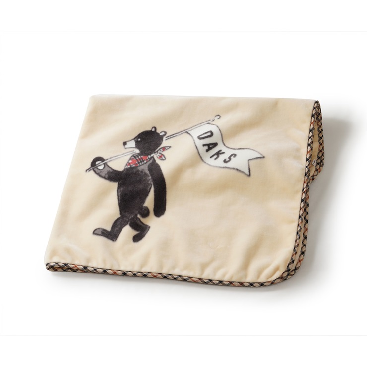 DAKS アクリルマイヤーハーフ毛布(毛羽部分) くま｜ブランケット 快眠 快適 熟睡 睡眠 洗える 洗濯可能 丸洗い可能 [4516]