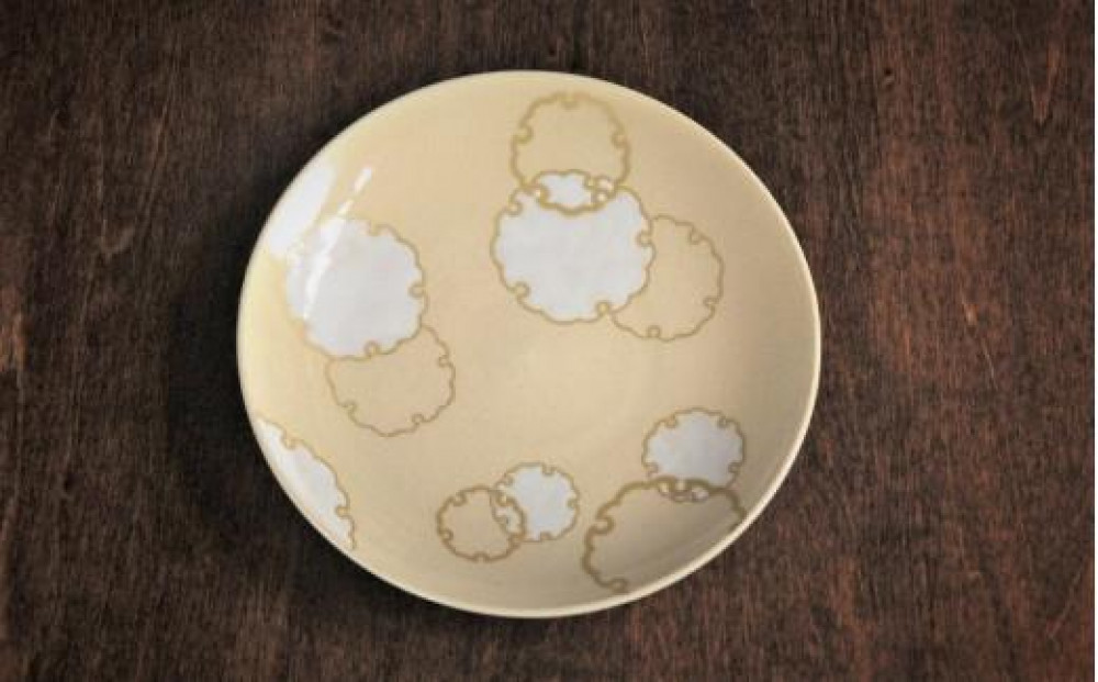 色絵雪輪紋４寸皿 2枚【水間焼伏原窯】