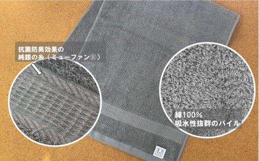 【大阪泉州タオル】Twinkle 銀の抗菌フェイスタオル８枚（クラウディアッシュ）