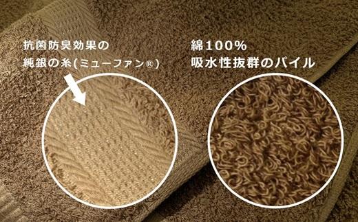 【大阪泉州タオル】Twinkle 銀の抗菌バスタオル２枚（ジュピターブラウン）