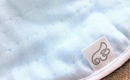 「天使のガーゼ」ベビースタイ３枚セット 　ブルー