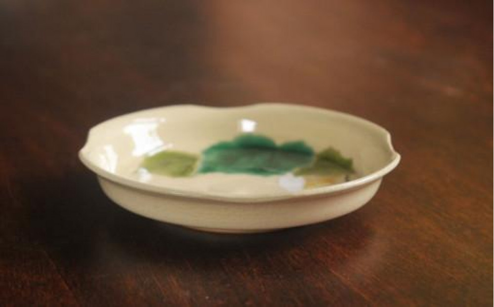 色絵瓢箪紋四方小皿５枚【水間焼伏原窯】