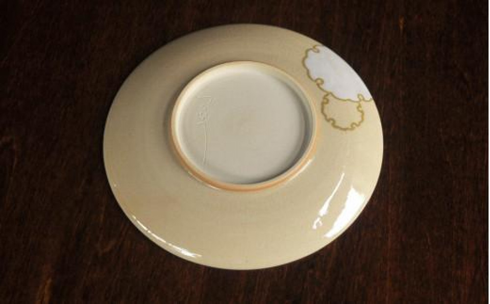 色絵雪輪紋４寸皿 2枚【水間焼伏原窯】