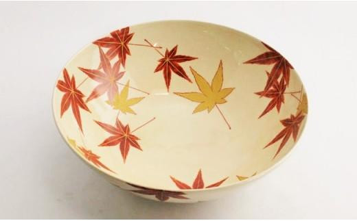 金彩 もみじ紋大鉢【水間焼伏原窯】