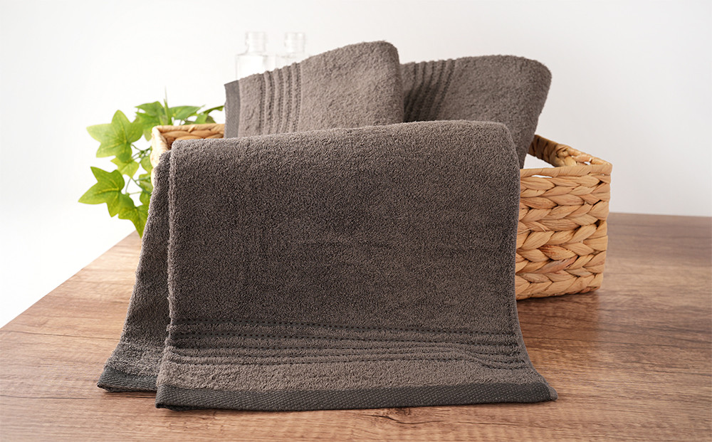 【日本製】ito美人コンパクトバスタオル　チャコールグレー3枚セット