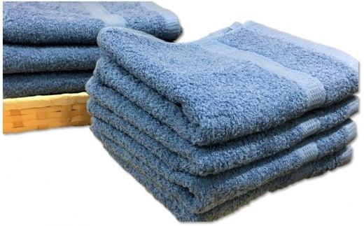 【大阪泉州タオル】Twinkle 銀の抗菌フェイスタオル８枚（トワイライトブルー）