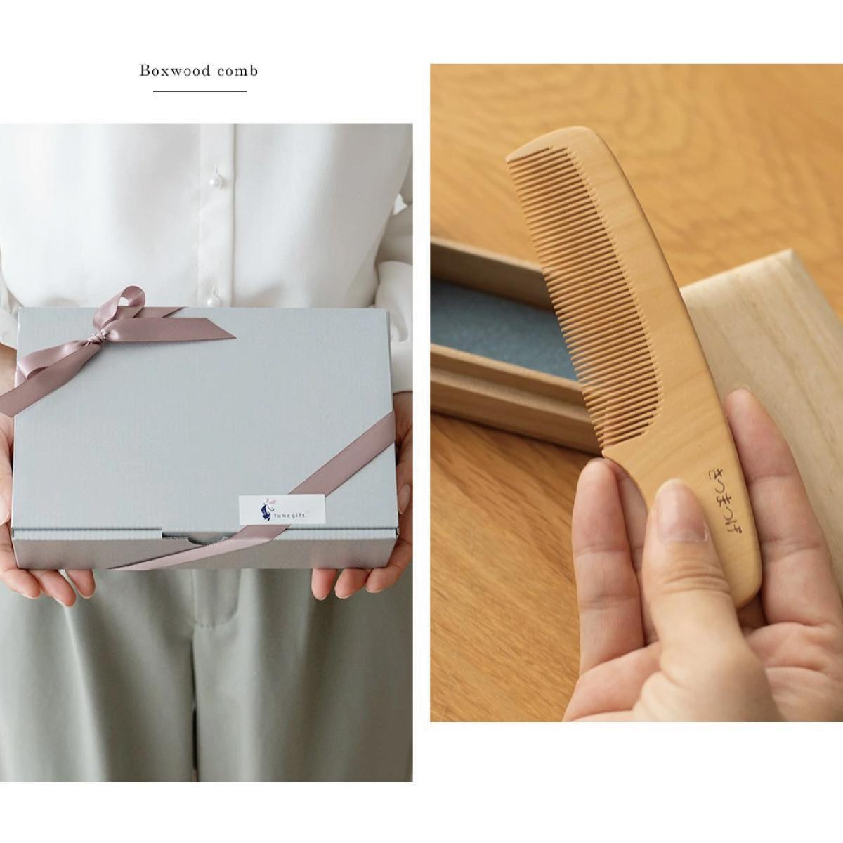 【大阪府知事指定伝統工芸品】薩摩つげ櫛てつきぐし4寸5分(椿油・桐箱付)