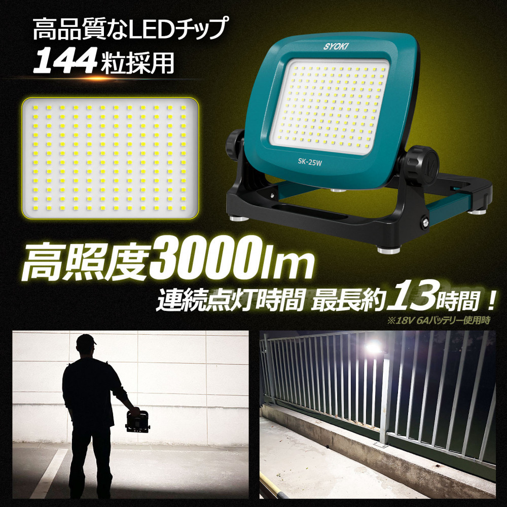 マッチングファイターV18 Mini 25W 作業灯 バッテリー着脱式　多機能ステー SK-25W