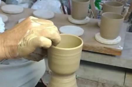 乾山写絵替葵紋マグカップ【水間焼伏原窯】