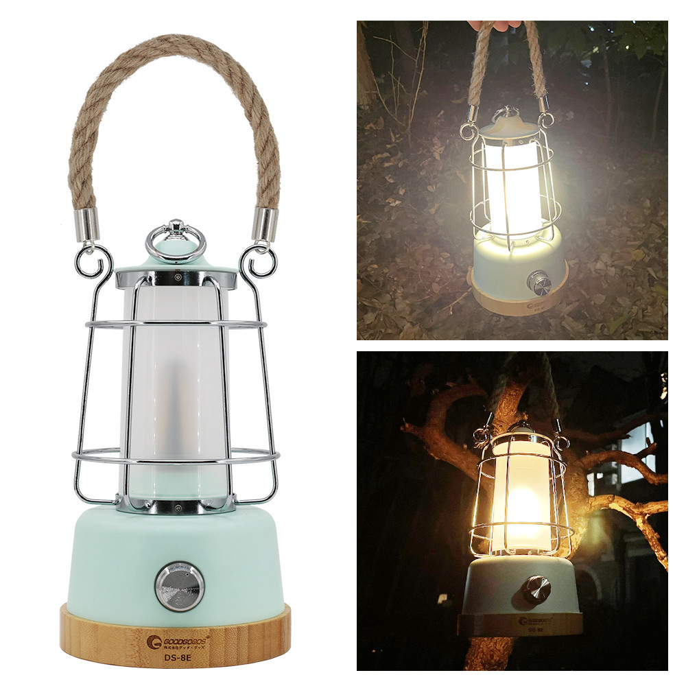 LEDランタン 調光 乾電池＆充電兼用 最長75H点灯 電球色 昼光色 明るさ調節 無段階調整 充電式ランタン  DS-8E-MGN