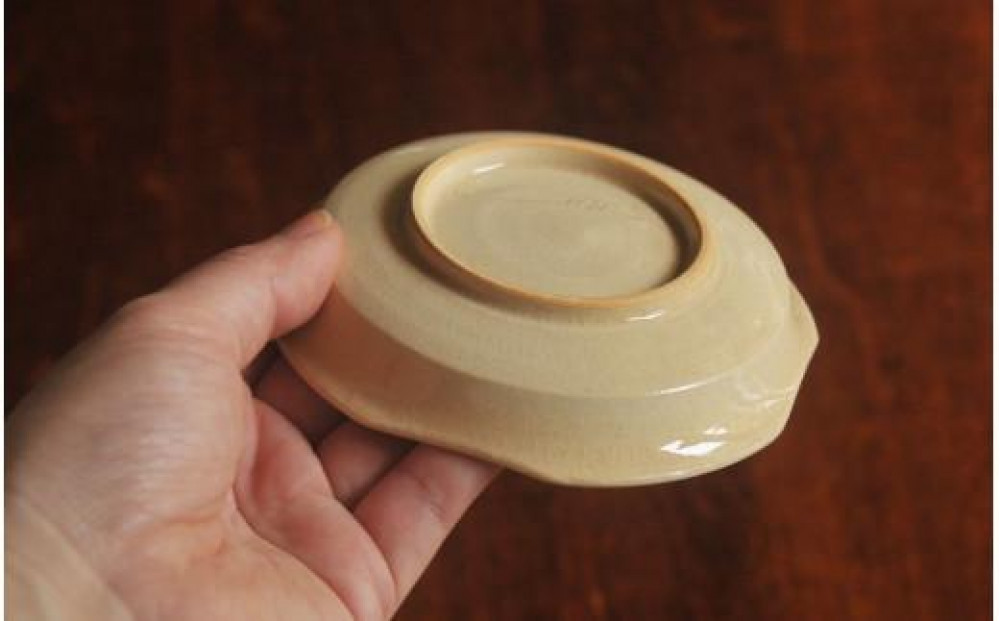 色絵おもだか紋四方小皿５枚【水間焼伏原窯】