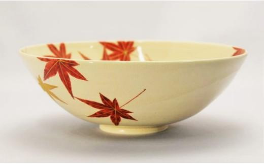 金彩 もみじ紋大鉢【水間焼伏原窯】