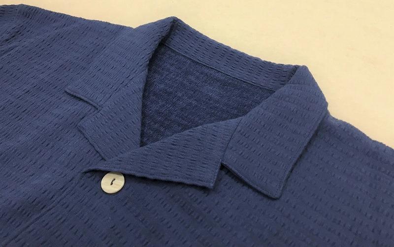 タオル地パジャマ 前開き（男女兼用・長袖）ネイビーＬサイズ