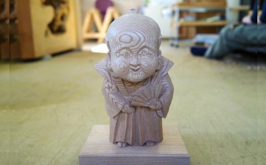 【受注生産】だんじり彫刻師 山本仲伸・作「木彫　立ち姿福助」