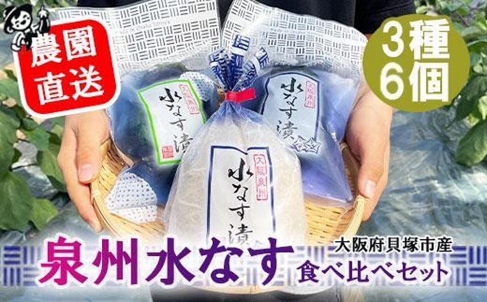 ＜先行予約＞北野農園　泉州水なす漬３種６個セット