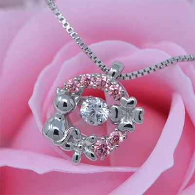 猫ネックレスギフトボックスセット 品質保証書付