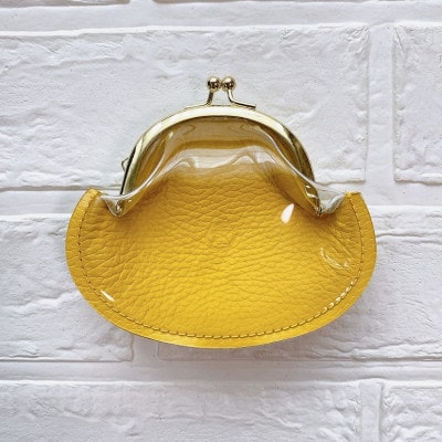 クリアがま口 イエロー【茨木市ブランドロゴ柄】