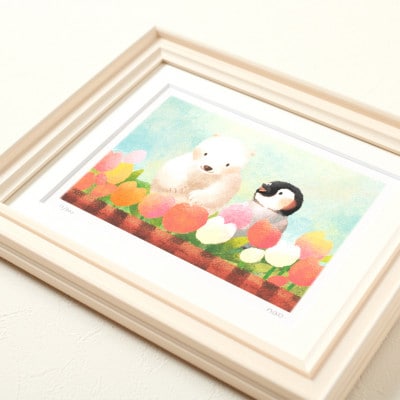 イラスト作家「菜生」アートフレーム〈さいたね さいたね〉ペンギン＆しろくま