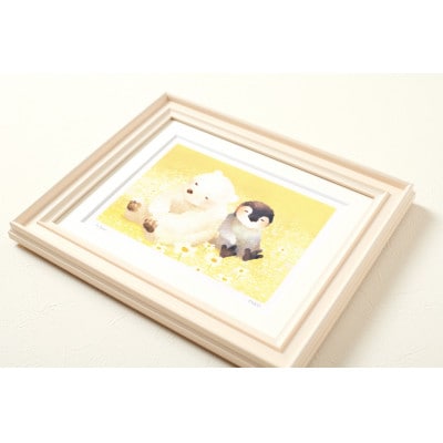 イラスト作家「菜生」アートフレーム〈うつらうつら〉ぺん＆くま