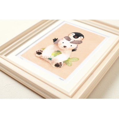 イラスト作家「菜生」アートフレーム〈いつもいっしょ〉ぺん＆くま