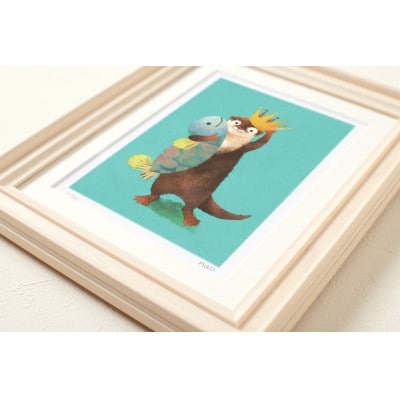 イラスト作家「菜生」アートフレーム〈かんむり〉カワウソ