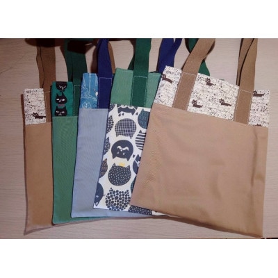 保護猫へのご支援のためのお礼品【保護猫ルームえびす】手作りトートバッグとポストカードセット