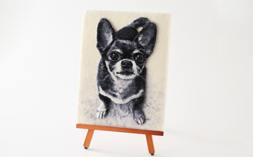 【オーダーメイド織物3Dタペストリー】ペット(犬) 2Sサイズ　タペストリー仕上げ