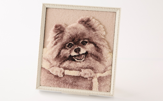 【オーダーメイド織物3Dタペストリー】ペット(犬) 3Sサイズ　額装あり