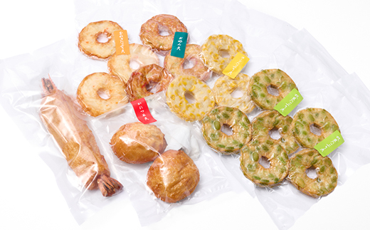 《ドーナツ天15個+変わり種3個》　変わり種天入りドーナツ天(小)詰め合わせ　ギフト箱【配送不可地域：離島】