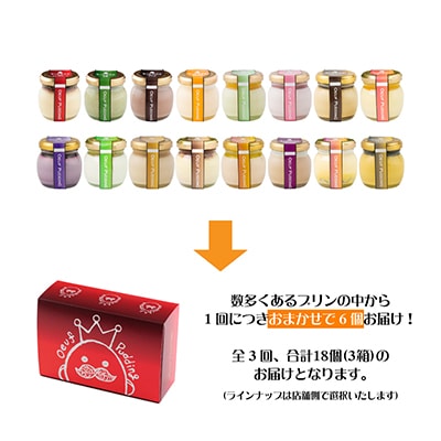 【発送月固定定期便】うっふぷりんのプリン6種類お楽しみセット全3回【配送不可地域：離島】