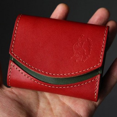 【ちゃんと地球に還る革】クアトロガッツ ミニ財布 小さいふ。ペケーニョ トマト 栃木レザー