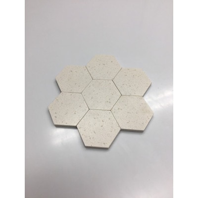 プランターマルチプレート　1セット7個入り　人工大理石製　白地　粒模様あり