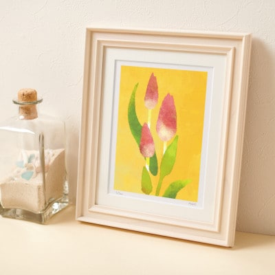 イラスト作家「菜生」アートフレーム〈チューリップD〉花