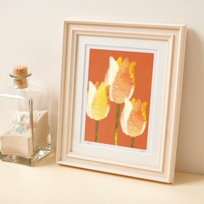 イラスト作家「菜生」アートフレーム〈チューリップE〉花