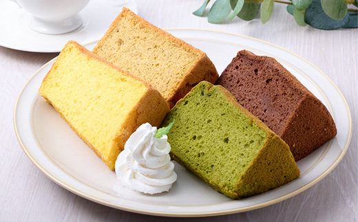 しっとりふわふわシフォンケーキ　4種類×4個ずつ入ったセット(計16個)米粉不使用でグルテンフリー【配送不可地域：離島】