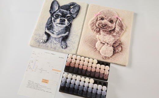 【オーダーメイド織物3Dタペストリー】ペット(犬) 2Sサイズ　タペストリー仕上げ