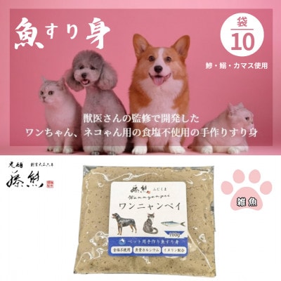 【ペットフード10袋】ワンニャンペイ詰合せ雑魚　犬用・猫用(獣医監修品)【配送不可地域：離島】