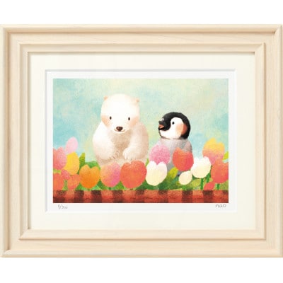イラスト作家「菜生」アートフレーム〈さいたね さいたね〉ペンギン＆しろくま