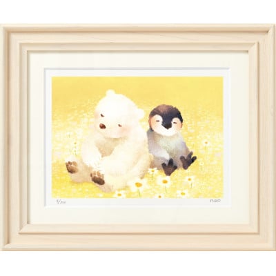 イラスト作家「菜生」アートフレーム〈うつらうつら〉ぺん＆くま