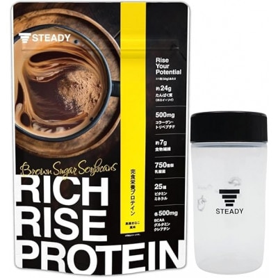 STEADY 完全栄養プロテイン 一流の舌を魅了 35種の成分 黒糖きなこ シェイカーセット