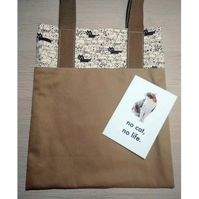 保護猫へのご支援のためのお礼品【保護猫ルームえびす】手作りトートバッグとポストカードセット