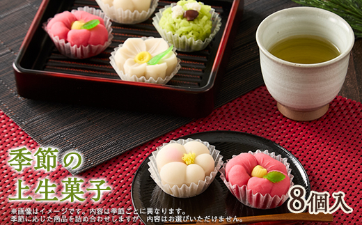 季節の上生菓子　8個入り【配送不可地域：離島】