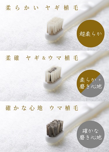 A159＜柔らかい天然毛歯ブラシ＞ミガケンデ 3本セット