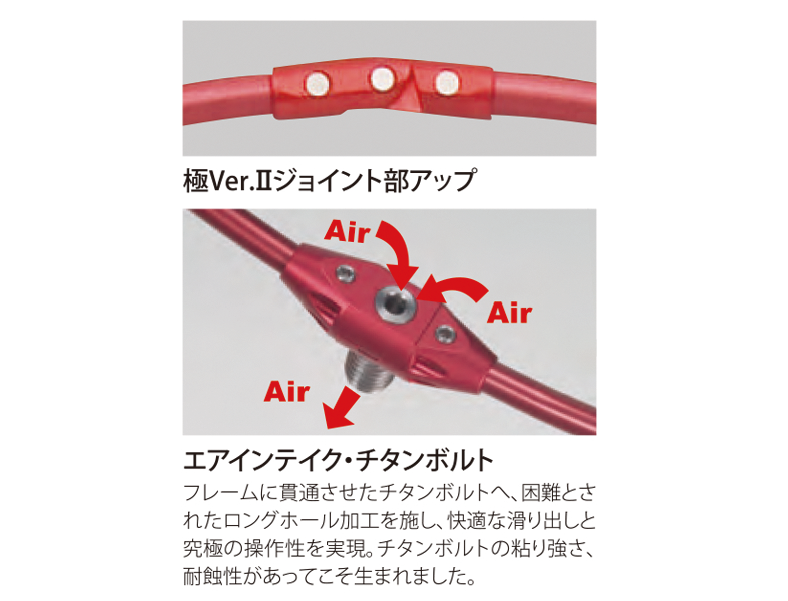 D163(レッド)　昌栄 ウルトラフレーム極Ver.II 50cm　レッド