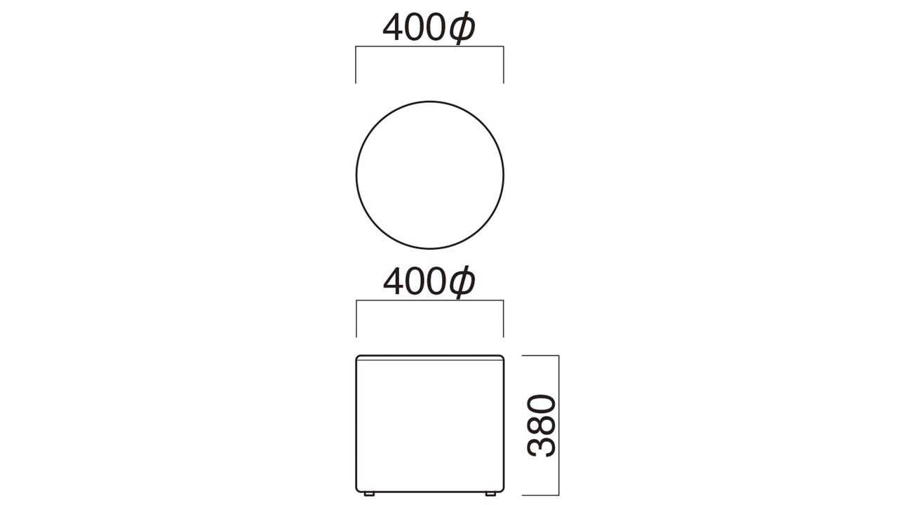 E131　ＱＵＯＮチェア Ｓ－４スツール（４０幅／サークルスツール／オットマン）