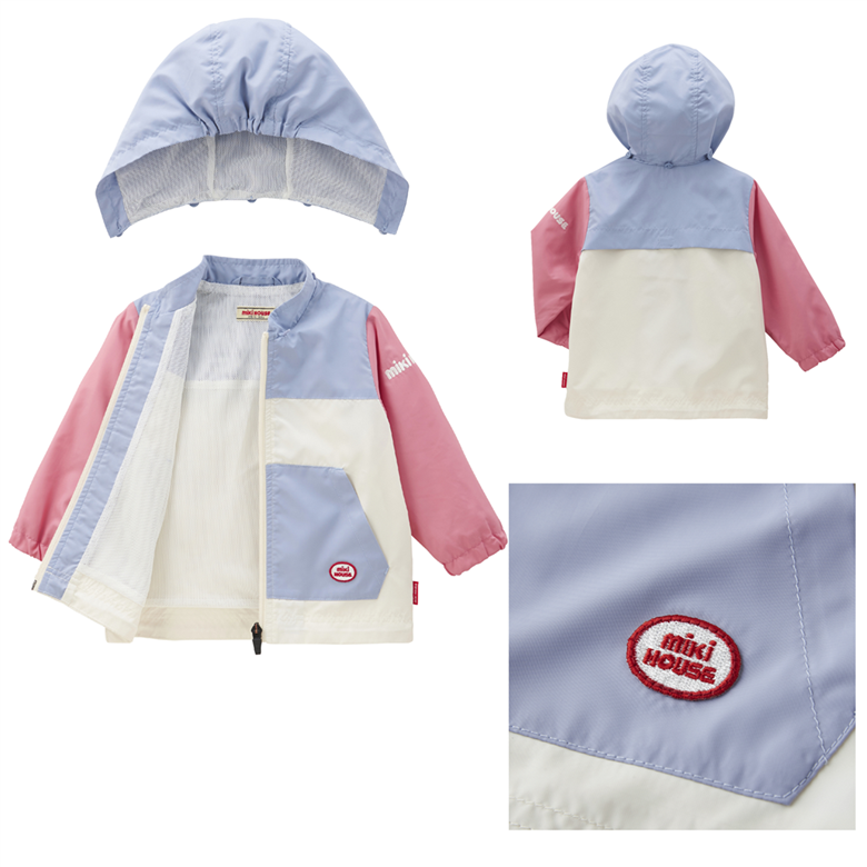 P108(110cm)ミキハウス ウインドブレーカー(サーモンピンク)110cm