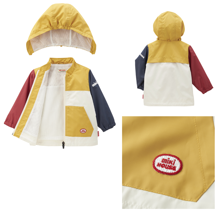 P110(130cm)ミキハウス ウインドブレーカー(赤×紺)130cm