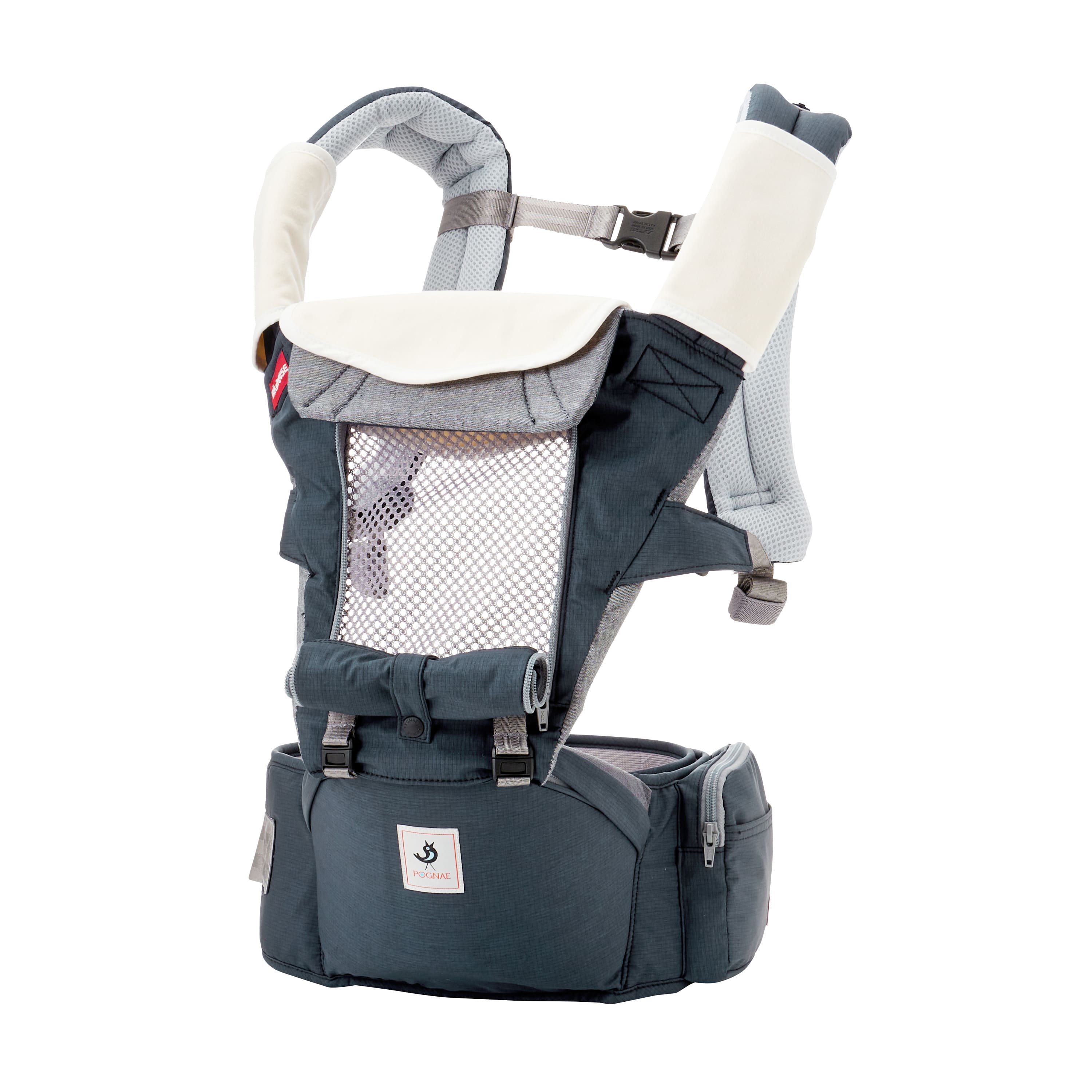 S106(チャコール)ミキハウス×ポグネー ベビーキャリア（チャコールグレー）