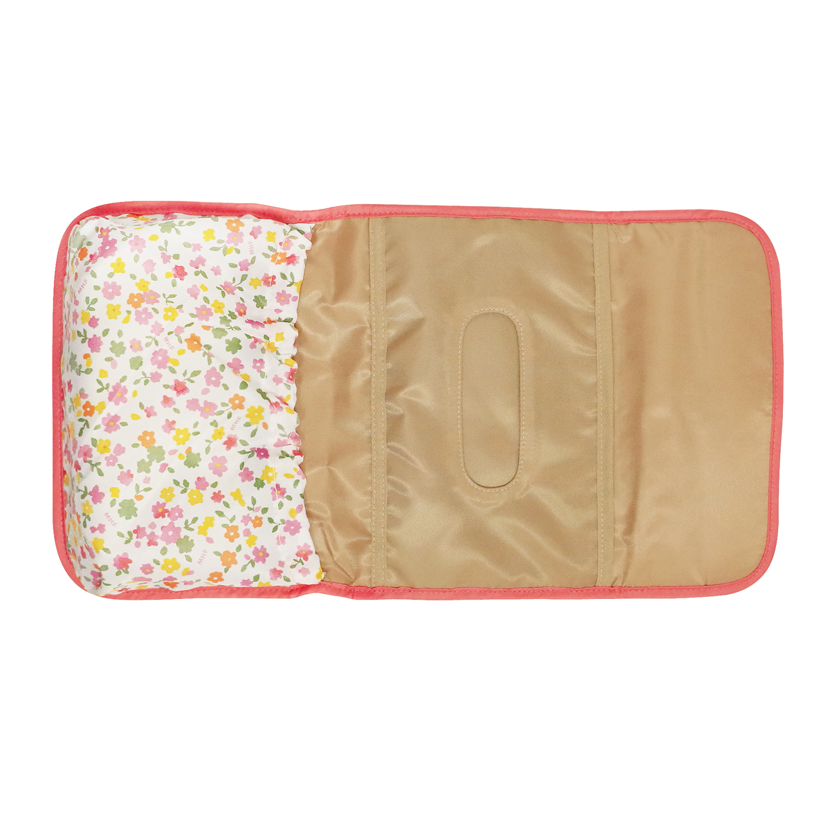 A280 ミキハウス オレンジお花柄 おむつポーチ